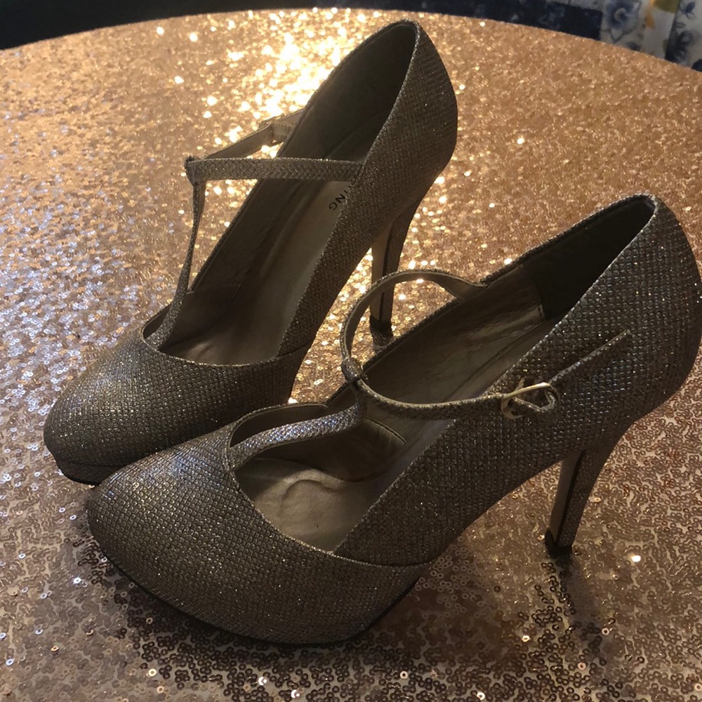 Call It Spring Gold Glitter Heel